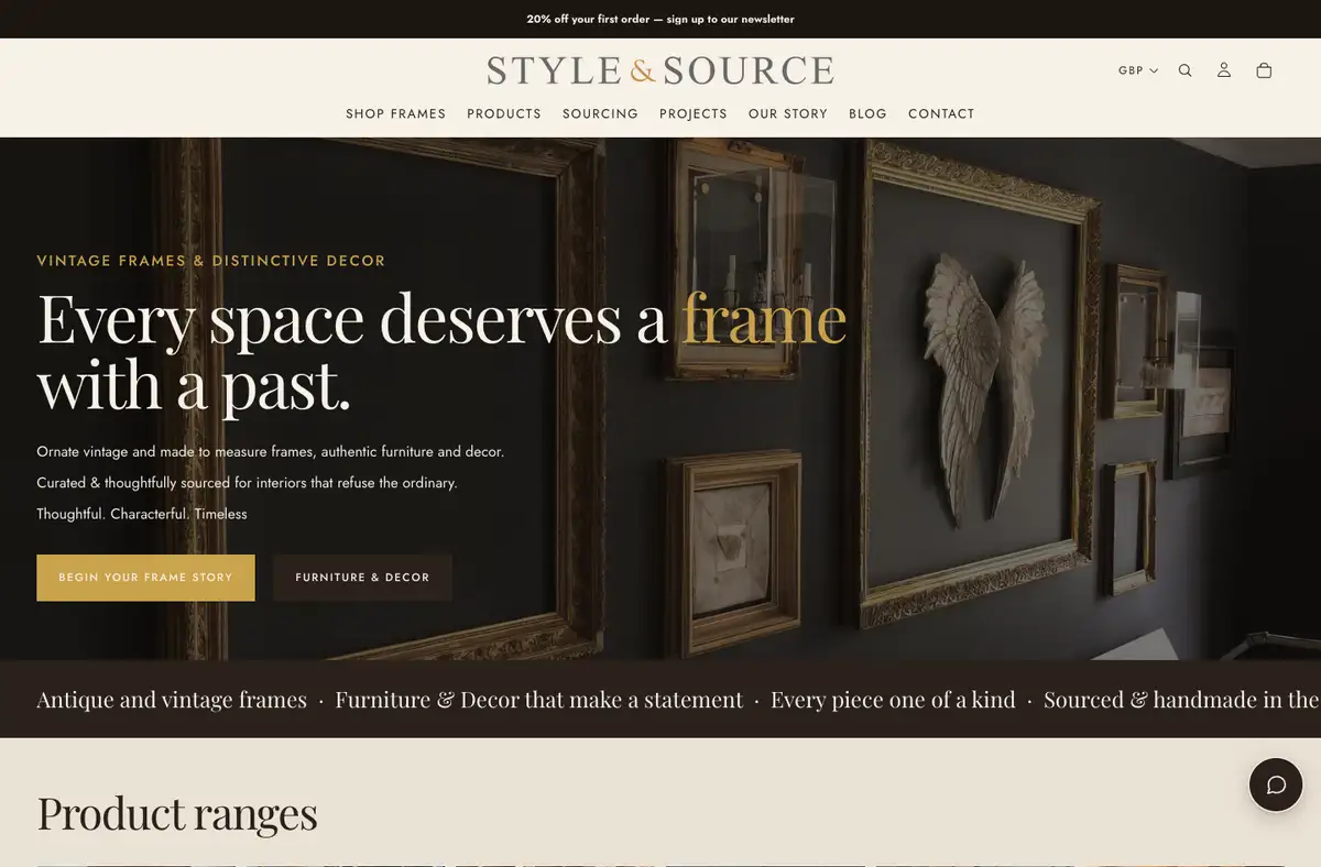 The Style & Source website, built by Wilson's Websites.